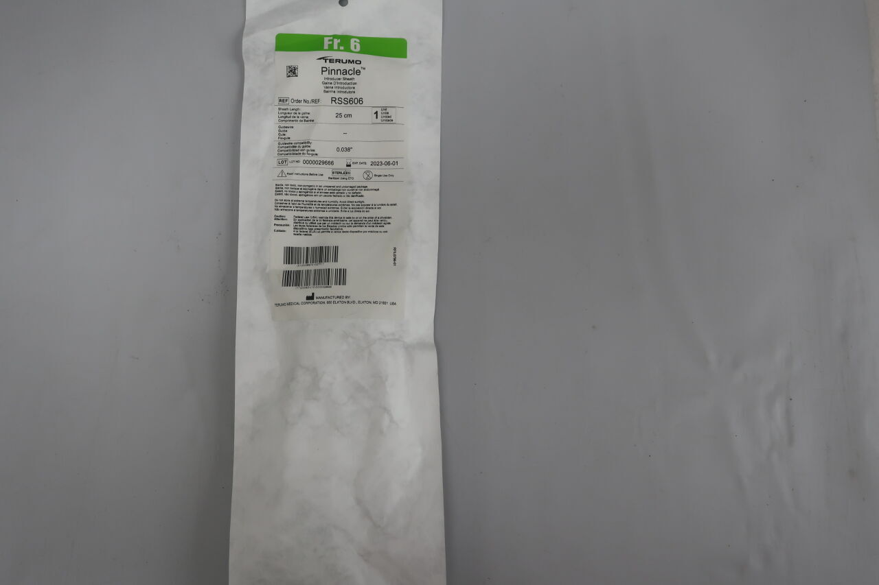 RSS606 - TERUMO - Pinnacle Coronary Introducer Sheath 6F x 25cm, (EA) - ( Expiry Date: 2025-09-27 )