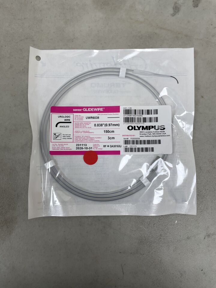 UWR6038 - TERUMO - Radifocus Glidewire - Angled, Urologic Wire - .038" x 150cm x 3cm, (EA) - ( Expiry Date: 2026-02-07 )