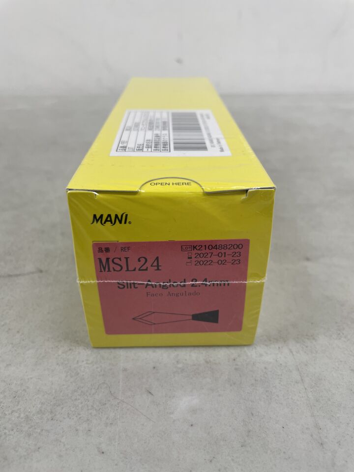 MSL24 - MANI - Ophthalmic Knife, Slit-Angled 2.4mm, (BX/6) - ( Expiry Date: 2027-01-23 )