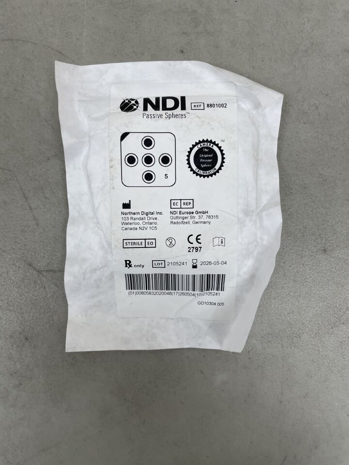 8801002 - NDI - Passive Spheres (5/PK), (EA) - ( Expiry Date: 2026-05-04 )