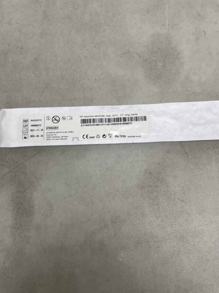 WA22037C - OLYMPUS - HF-Resection Electrode For OES Pro Resectoscope, 24 Fr Size, 12 Degree Long Loop
, () - ( Expiry Date: 2026-09-23 )