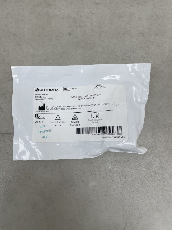 15500 - ORTHOFIX - straight clamp template paediatric lrs, (EA) - ( Expiry Date: 2099-12-31 )