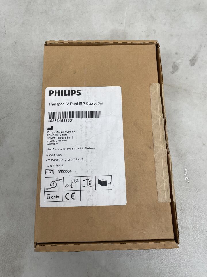 453564588501 - PHILIPS - Transpac IV Dual IBP Cable, 3m, (BX/1) - ( Expiry Date: 2099-12-31 )