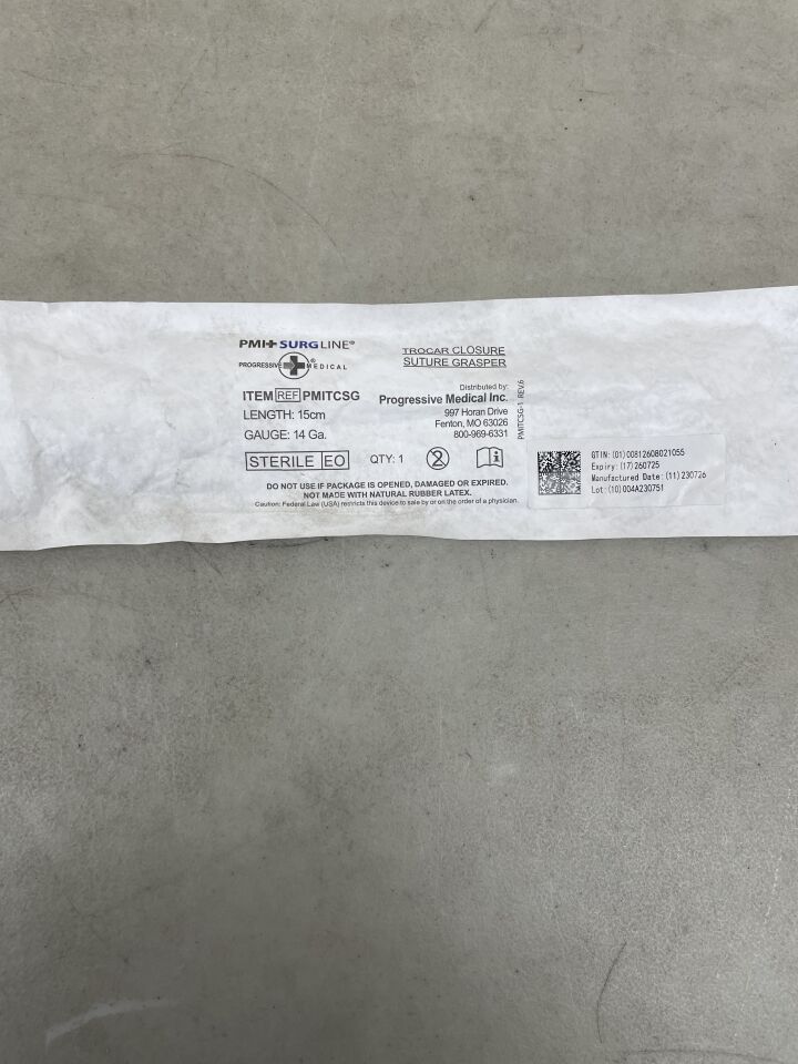 PMITCSG - PROGRESSIVE MEDICAL - Trocar Closure Suture Grasper, 15cm length, 14G, (EA) - ( Expiry Date: 2026-07-25 )