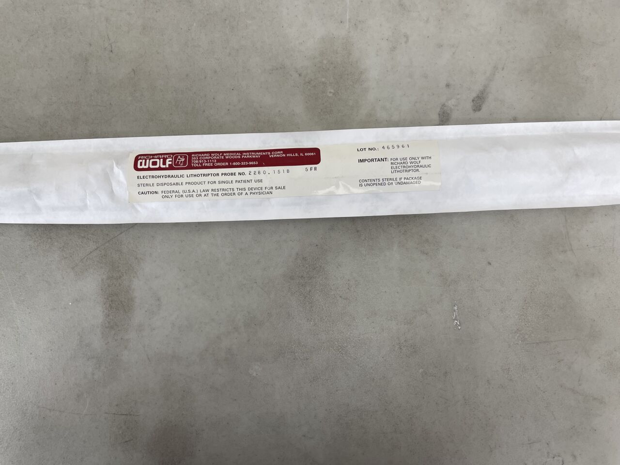 2280.151B - RICHARD WOLF - Electrohydraulic Lithotriptor Probe, 5Fr, (EA) - ( Expiry Date: 2099-12-31 )