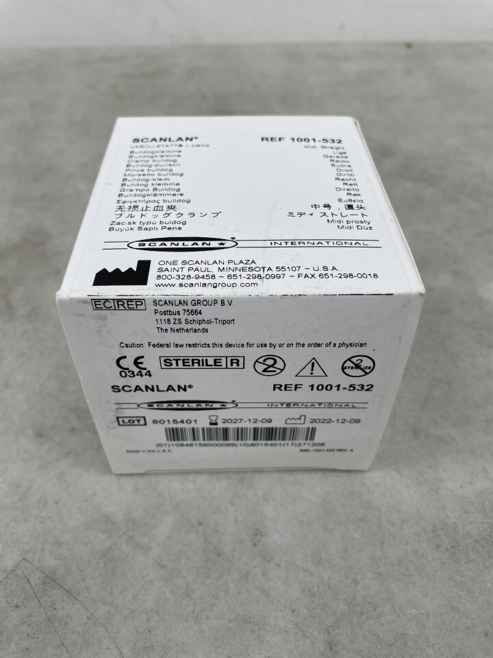 1001-532 - SCANLAN - Vascu-Stat II Bulldog Clamps, Straight, Midi (2 per Packet), () - ( Expiry Date: 2027-12-09 )