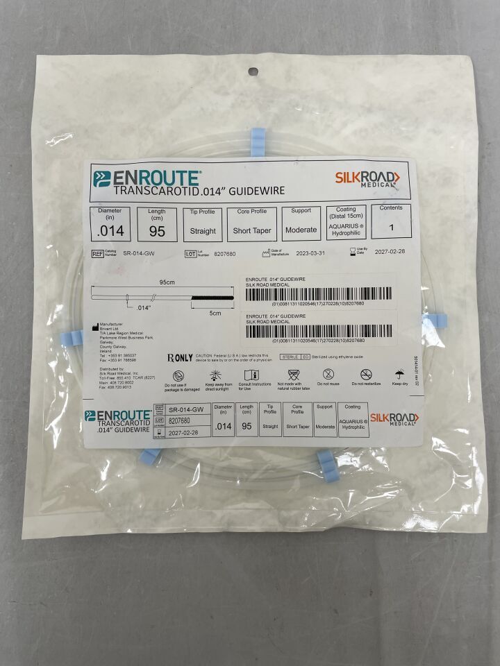 SR-014-GW - SILK ROAD MEDICAL - ENROUTE Guidewire - Straight Tip - .014" x 95cm, (EA) - ( Expiry Date: 2027-02-28 )