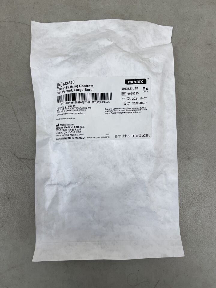 MX830 - SMITHS MEDICAL - Contrast Set Vented Large Bore 72in, (EA) - ( Expiry Date: 2027-10-07 )