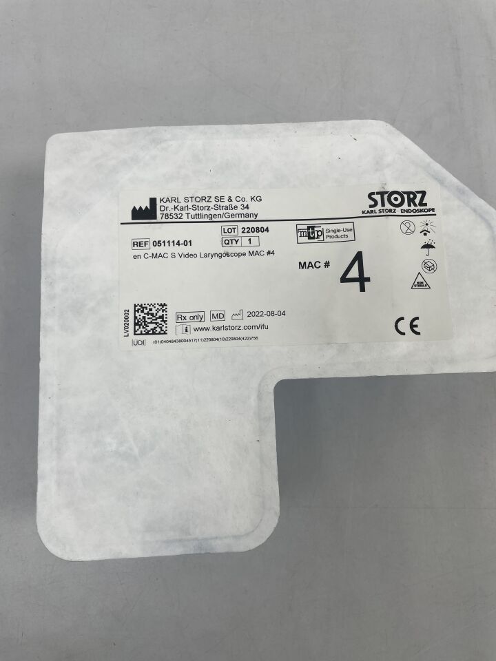 051114-01 - STORZ - Endoskope C-MAC S Video Laryngoscope MAC with Macintosh Laryngoscope Blade, Size 4, () - ( Expiry Date: 2099-12-31 )