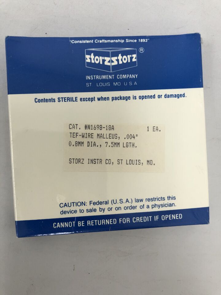 N1698-18A - STORZ - Tef-Wire Malleus, 0.004", 0.8mm diameter, 7.5m length, (BX/1) - ( Expiry Date: 2099-01-01 )