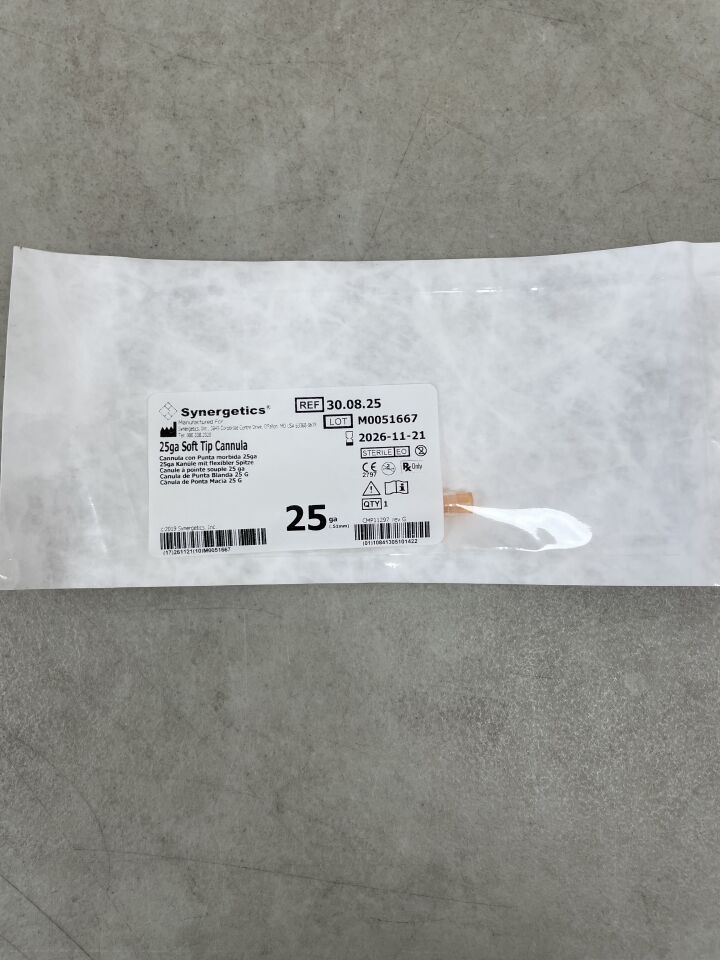 30.08.25 - SYNERGETICS - 25G Soft Tip Cannula, (EA) - ( Expiry Date: 2026-11-21 )
