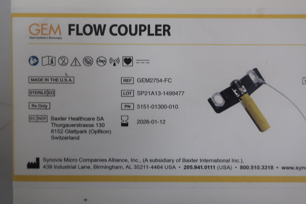 GEM2754-FC - SYNOVIS - gem flowcoupler, 3.0mm, (BX/1) - ( Expiry Date: 2026-09-08 )