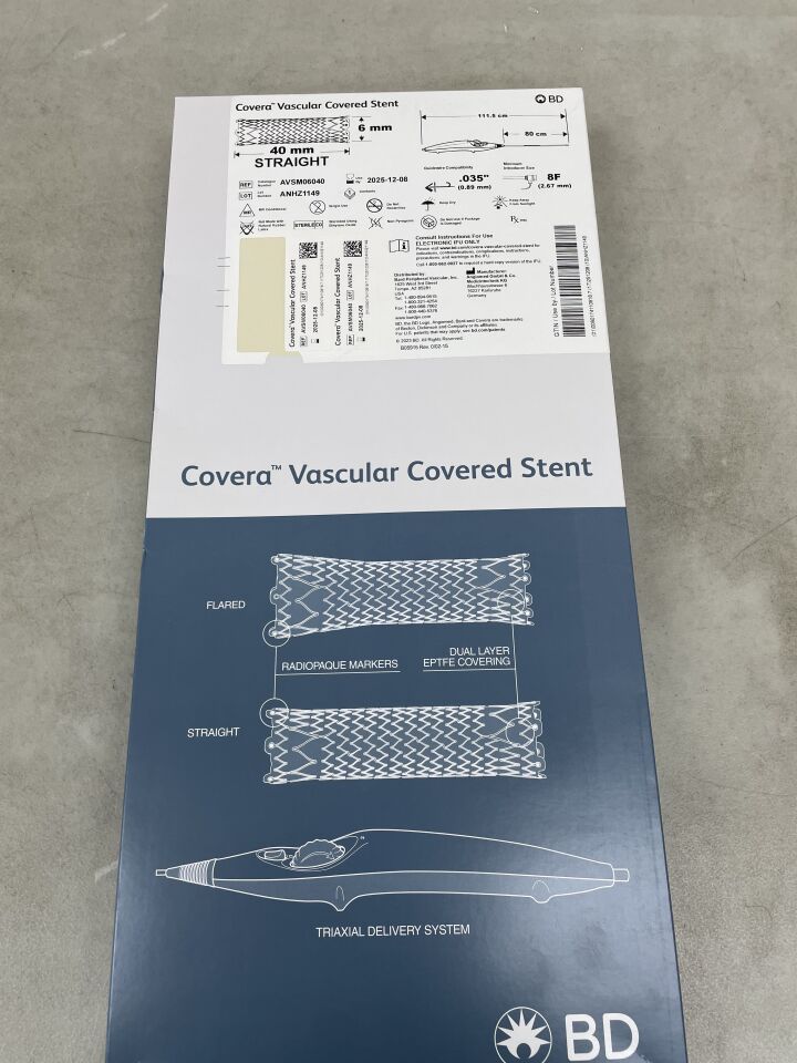 AVSM06040 - BARD - Covera Vascular Covered Stent, Straight 6mm x 40mm, 80cm, (BX/1) - ( Expiry Date: 2025-12-08 )