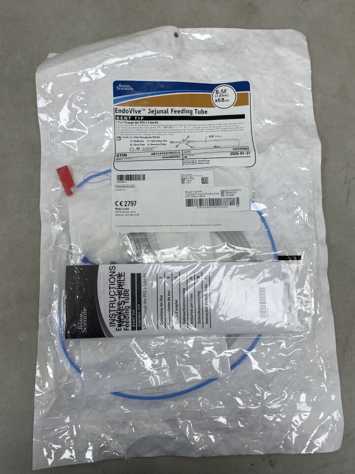 6632 - BOSTON SCIENTIFIC - Endovive Jenunal Feeding Tube Bent Tip 3-Port Through-the-PEG J-Tube Kit 8.5F / 68cm, (EA) - ( Expiry Date: 2026-01-31 )
