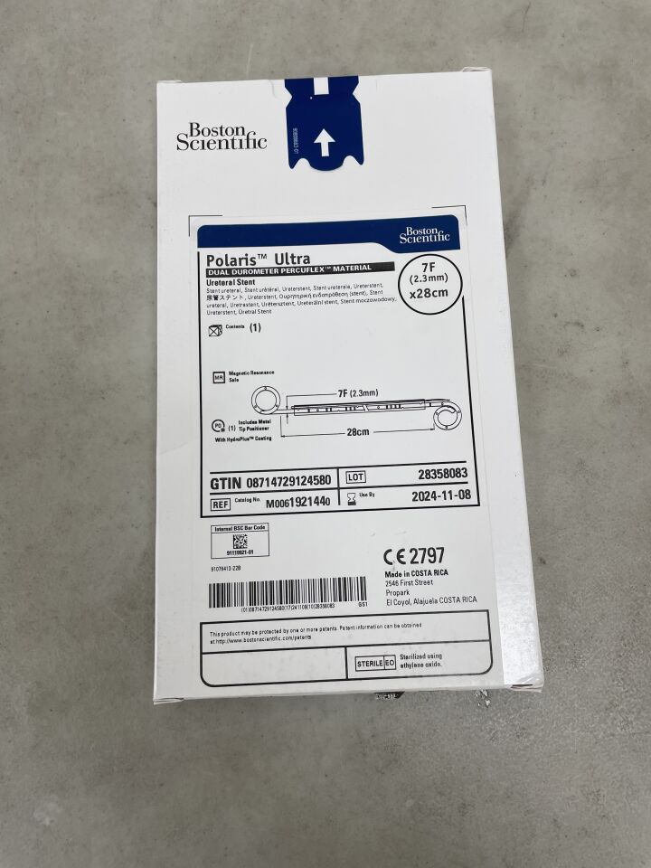 192144 - BOSTON SCIENTIFIC - Polaris Ultra Ureteral Stent - Dual Durometer Percuflex Material - 7Fr x 28cm, (BX/1) - ( Expiry Date: 2024-11-08 )