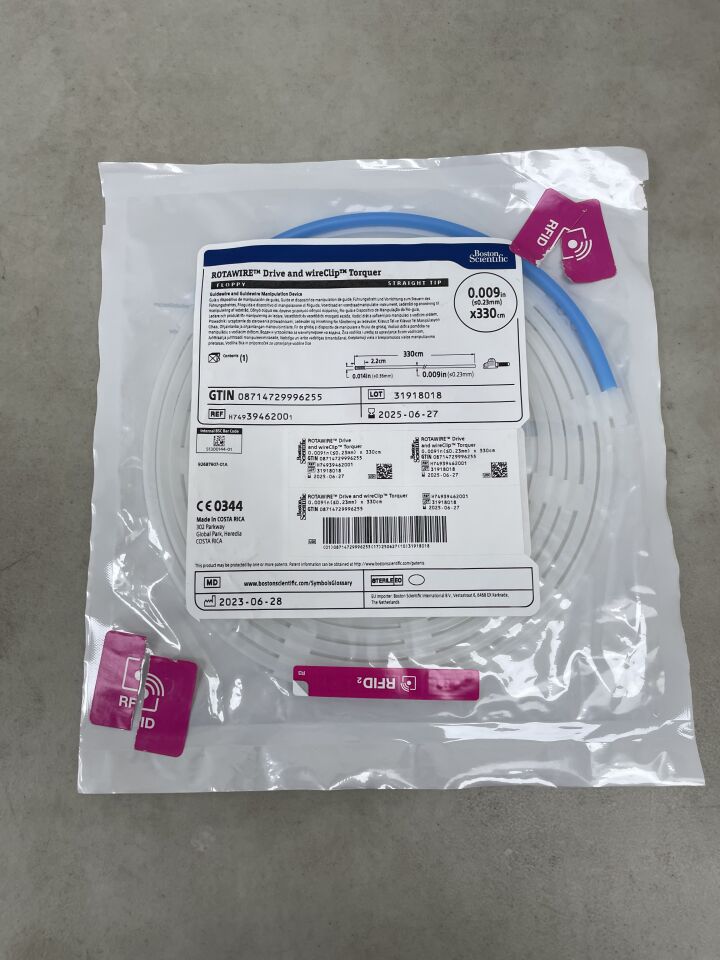 3946200 - BOSTON SCIENTIFIC - RotaWire and wireClip Torquer - Guidewire & Guidewire Manipulation Device - Floppy - .009" x 330cm, (EA) - ( Expiry Date: 2025-06-27 )