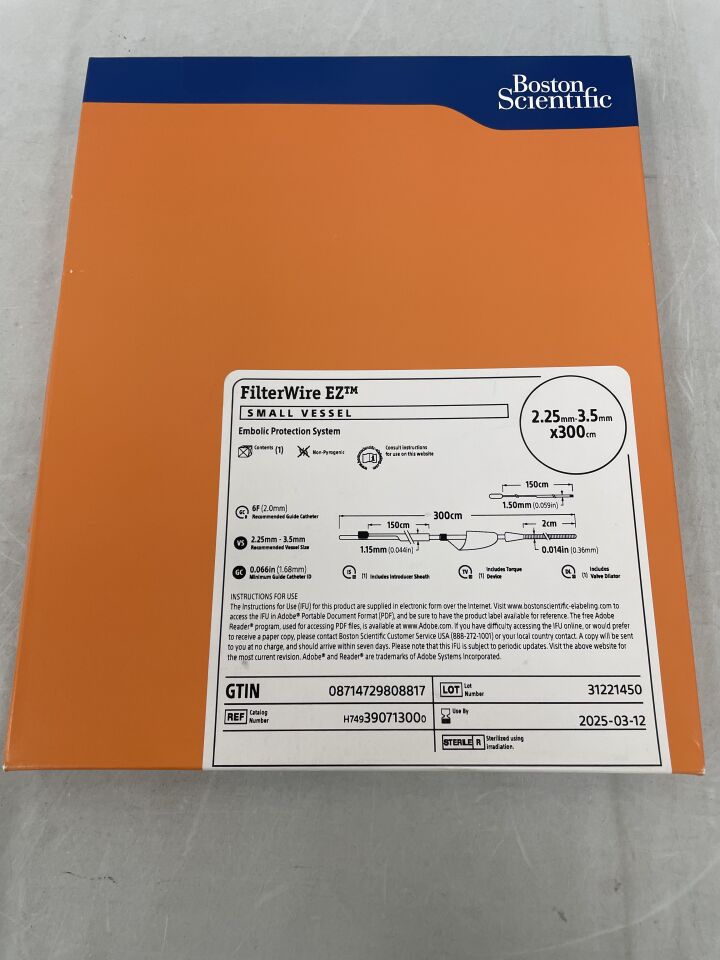 39071300 - BOSTON SCIENTIFIC - FilterWire EZ Embolic Protection System - Small Vessel - 2.25mm-3.5mm x 300cm, (BX/1) - ( Expiry Date: 2026-01-28 )