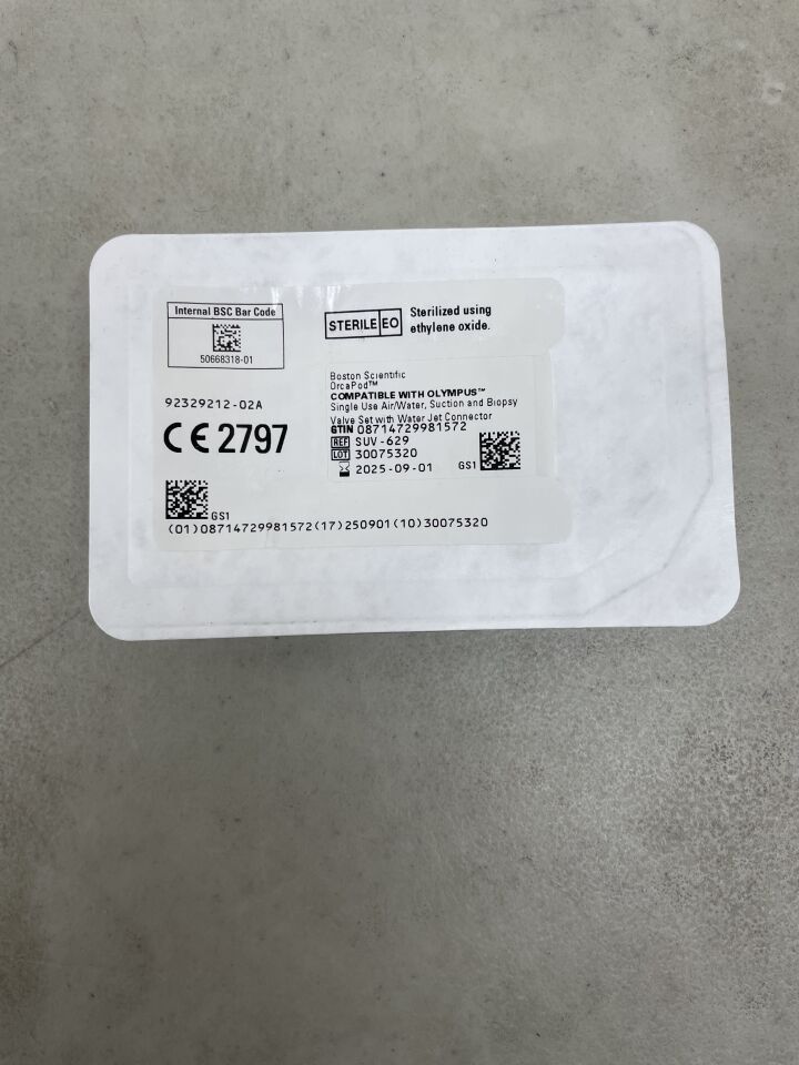 SUV-629 - BOSTON SCIENTIFIC - Single Use Air/Water, Suction and Biopsy Valve Set with Water Jet Connector -, (EA) - ( Expiry Date: 2025-09-01 )