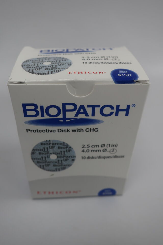 4150 - ETHICON - Biopatch Protective Disk with CHG, 1 in., 6 to 12 Fr., (BX/10) - ( Expiry Date: 2025-06-30 )