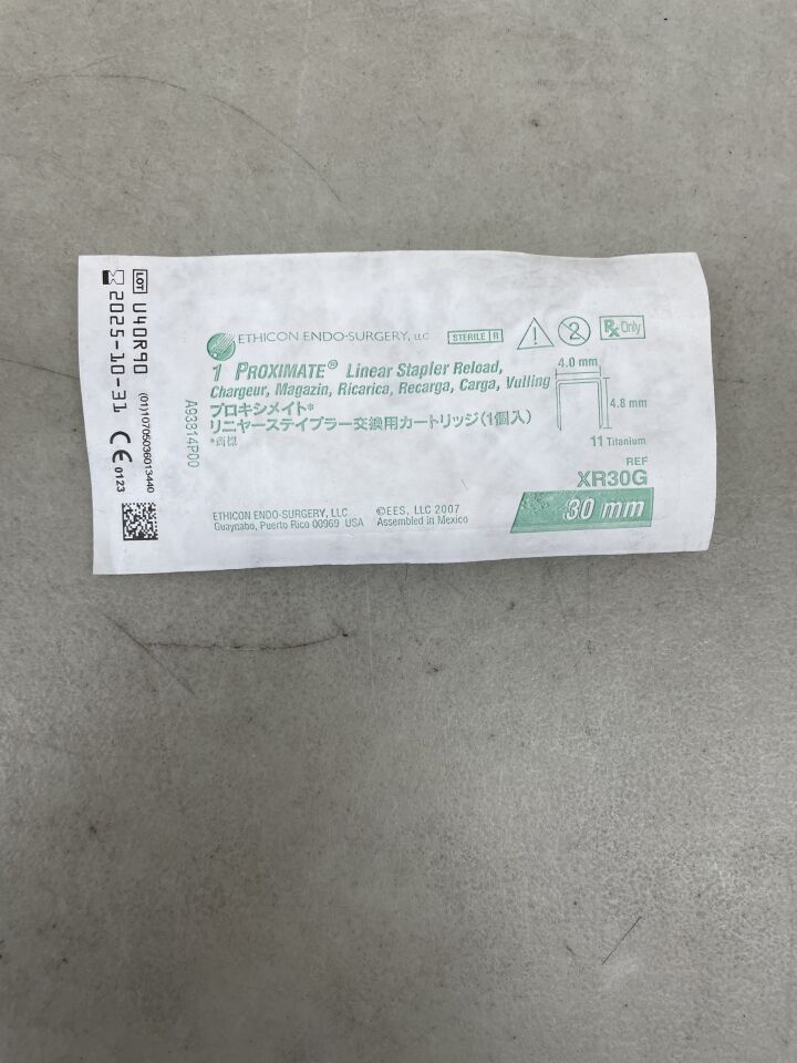 XR30G - ETHICON - Proximate Reloadable Staplers Cartridge, Green, For TX30 30 mm Linear Stapler, (EA) - ( Expiry Date: 2025-10-31 )