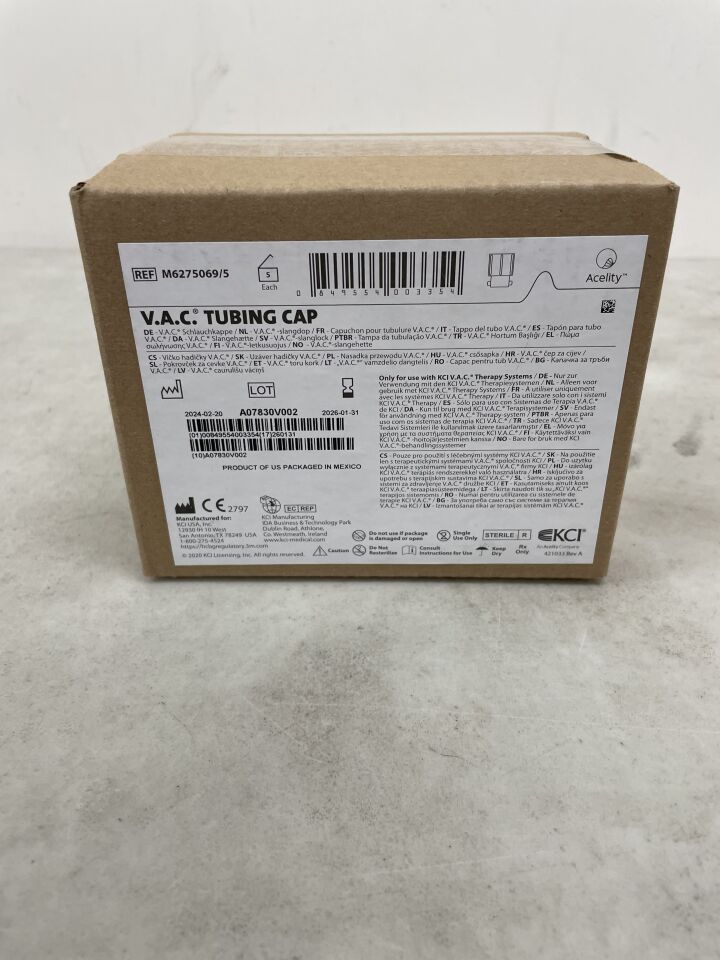 M6275069 - KCI - V.A.C T.R.A.C Tubing Cap, (BX/5) - ( Expiry Date: 2026-01-31 )
