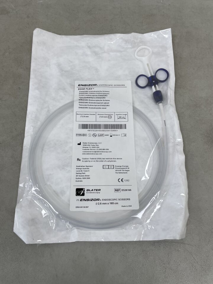 ES26165 - SLATER ENDOSCOPY - Ensizor Endoscopic Scissors 2.6mm x 2.8mm x 165cm, (EA) - ( Expiry Date: 2025-04-11 )