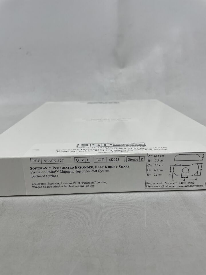 SIE-FK-127 - SPECIALTY SURGICAL PRODUCTS - Softspan Integrated Expander, Flat Kidney Shape, 140-350cc, (BX/1) - ( Expiry Date: 2023-12-03 )