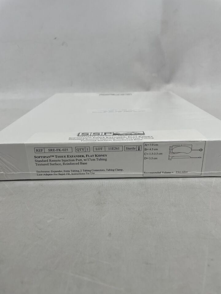SRE-FK-025 - SPECIALTY SURGICAL PRODUCTS - Softspan Integrated Expander, Flat Kidney Shape, 25-62cc, (BX/1) - ( Expiry Date: 2023-12-03 )