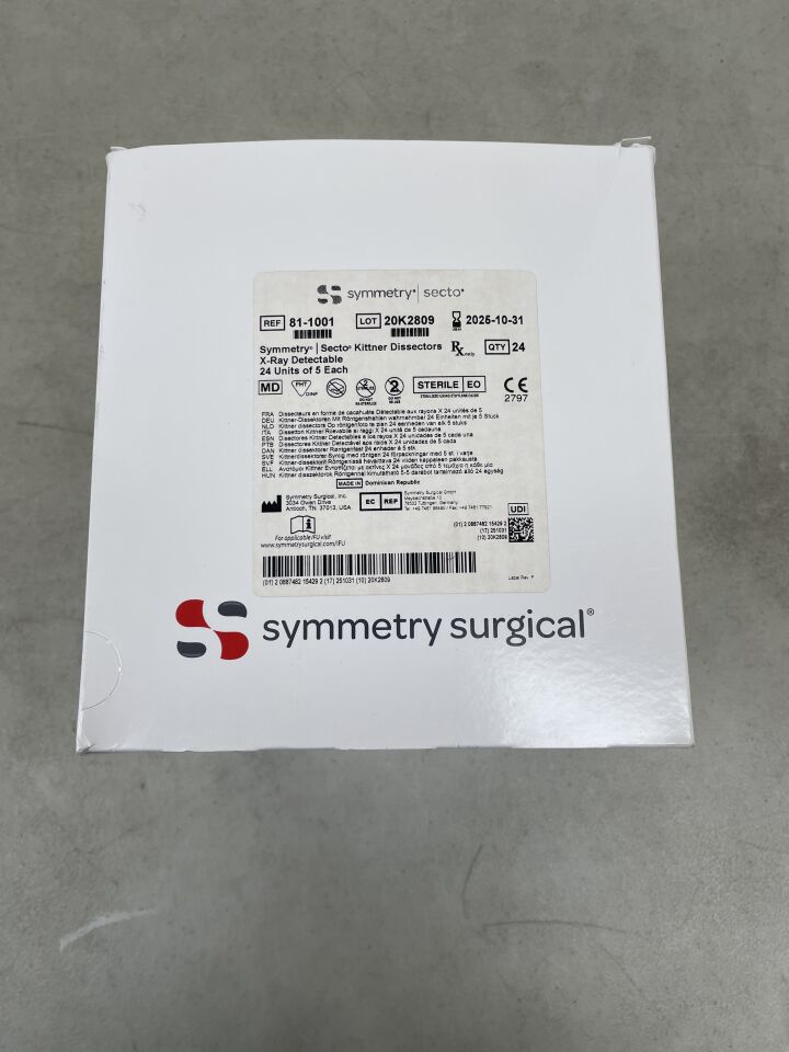 81-1001 - SYMMETRY SURGICAL - SECTO Kittner Dissector X-Ray Detectable (5 Per Pack), (BX/24) - ( Expiry Date: 2025-10-31 )