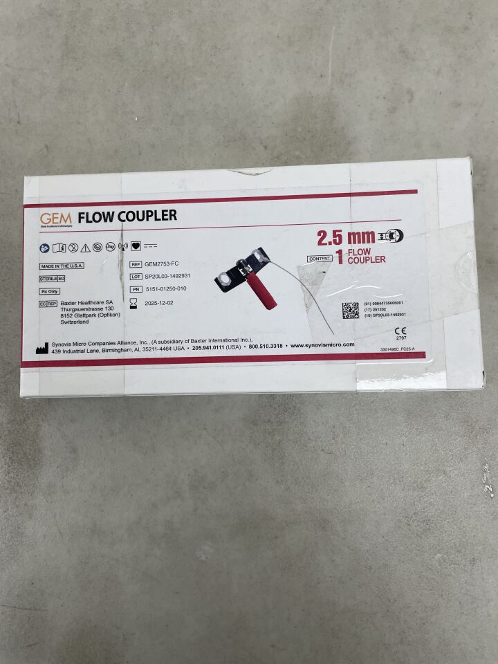 GEM2753 FC - SYNOVIS - gem flowcoupler, 2.5mm, (BX/1) - ( Expiry Date: 2025-12-02 )