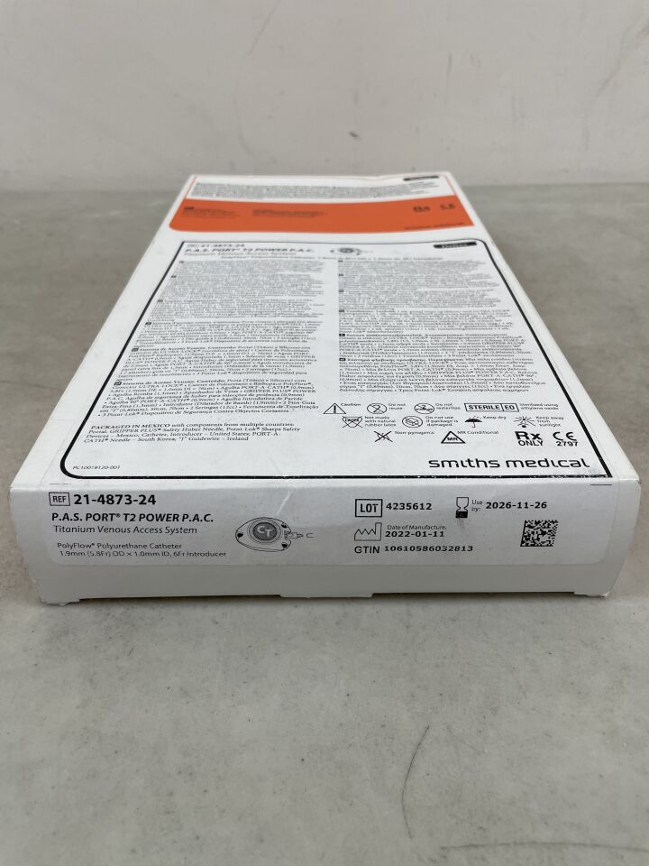 21-4873-24 - SMITHS MEDICAL - Passport T2 Power P. A.C. Tray, 1.9 mm, Polyurethane, (BX/1) - ( Expiry Date: 2026-11-26 )