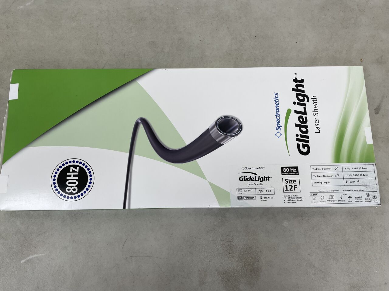 500-301 - SPECTRANETICS - GlideLight Laser Sheath, 12 Fr x 50 cm Working Length, (BX/1) - ( Expiry Date: 2026-05-08 )
