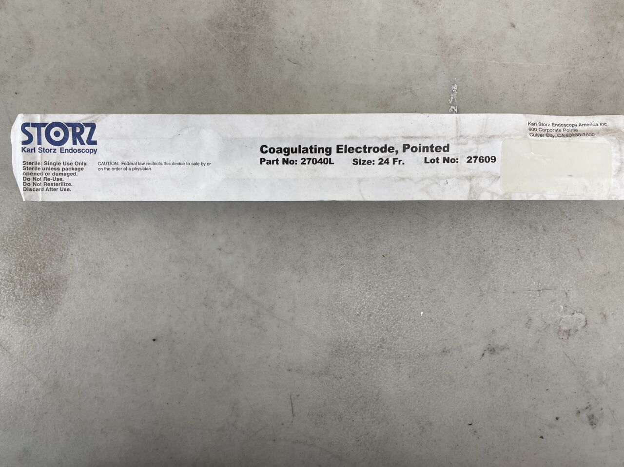 27040L - STORZ - Coagulating Electrode, 24 Fr Size, Pointed End, (EA) - ( Expiry Date: 2099-12-31 )
