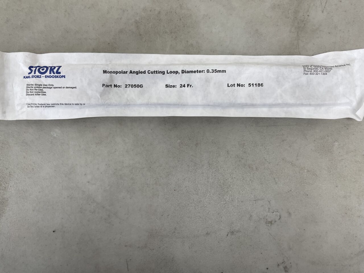 27050G - STORZ - Angled Monopolar Cutting Loop Electrode, Yellow , ( EA ) - ( Expiry Date : 2099-12-31 )