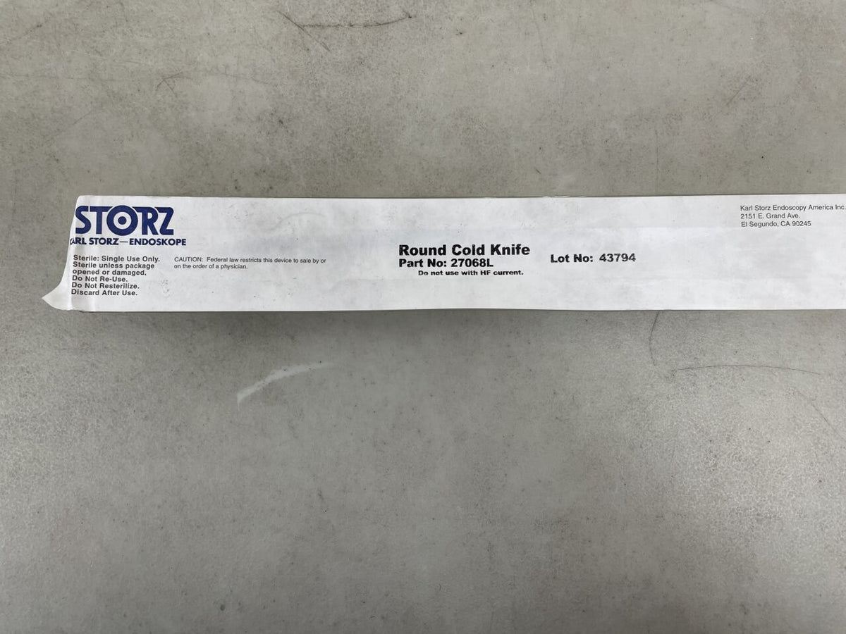 27068L - STORZ - Round Cold Knife, For Urethrotomes, (EA)