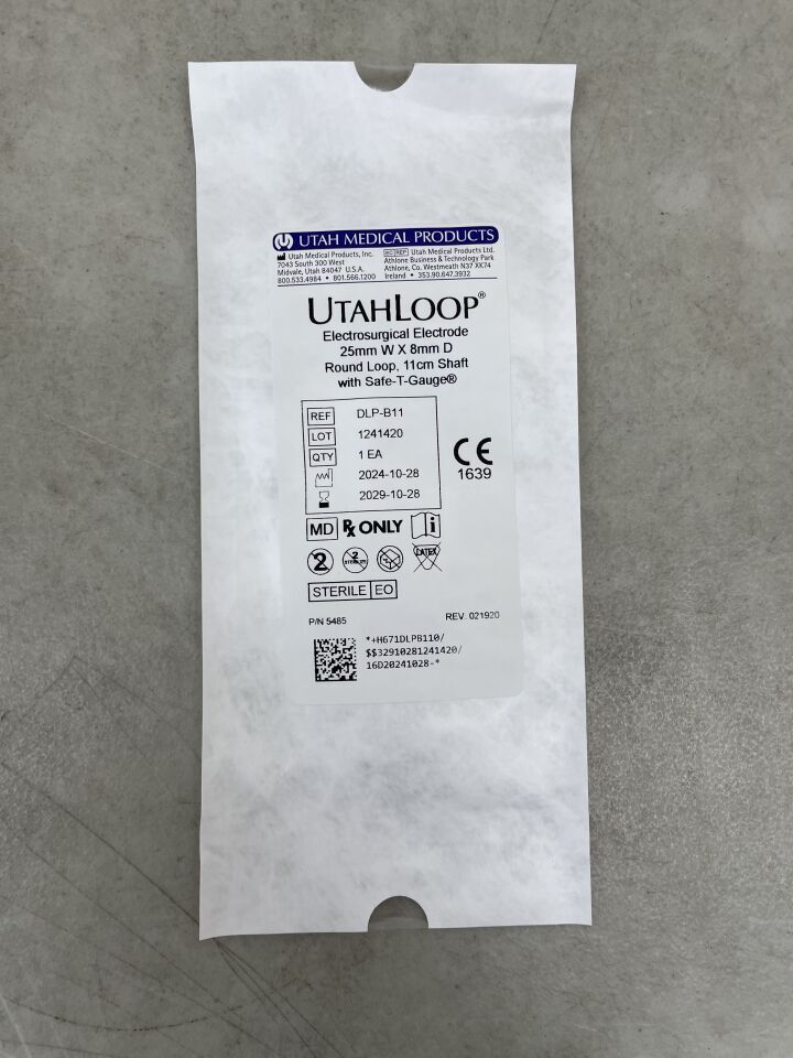 DLP-B11 - UTAH MEDICAL - UtahLoop LETZ Electrode, Round Loop w/Safe-T-Gauge 25mm x 8mm, 11cm Shaft, (EA) - ( Expiry Date: 2029-10-28 )
