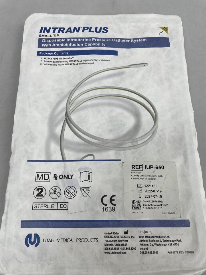 IUP-650 - UTAH MEDICAL - intran plus transducer-tipped iupc small tip zero w/switch on reusable cable, (EA) - ( Expiry Date: 2027-07-19 )