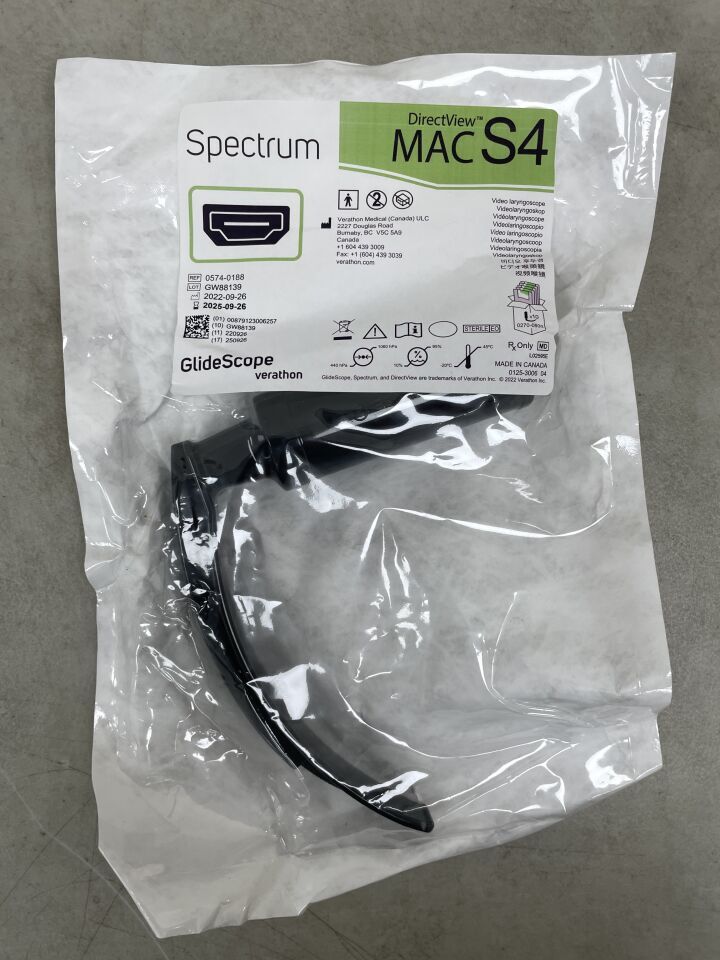 0574-0188 - VERATHON MEDICAL - GlideScope Spectrum Video Laryngoscope MAC S4
, () - ( Expiry Date: 2026-10-10 )