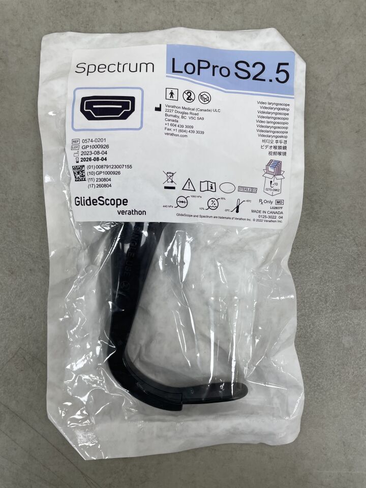 0574-0201 - VERATHON MEDICAL - GlideScope Spectrum Titanium LoPro S2.5 (Hyperangle), (EA) - ( Expiry Date: 2026-08-04 )