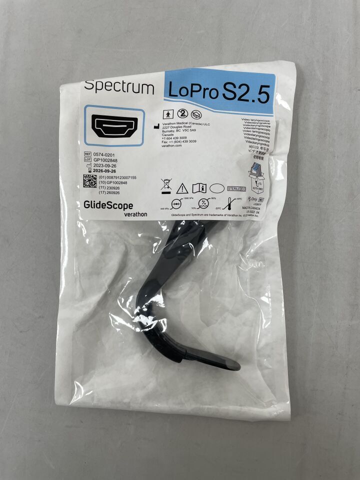 0574-0201 - VERATHON MEDICAL - GlideScope Spectrum Titanium LoPro S2.5 (Hyperangle), (EA) - ( Expiry Date: 2026-09-26 )