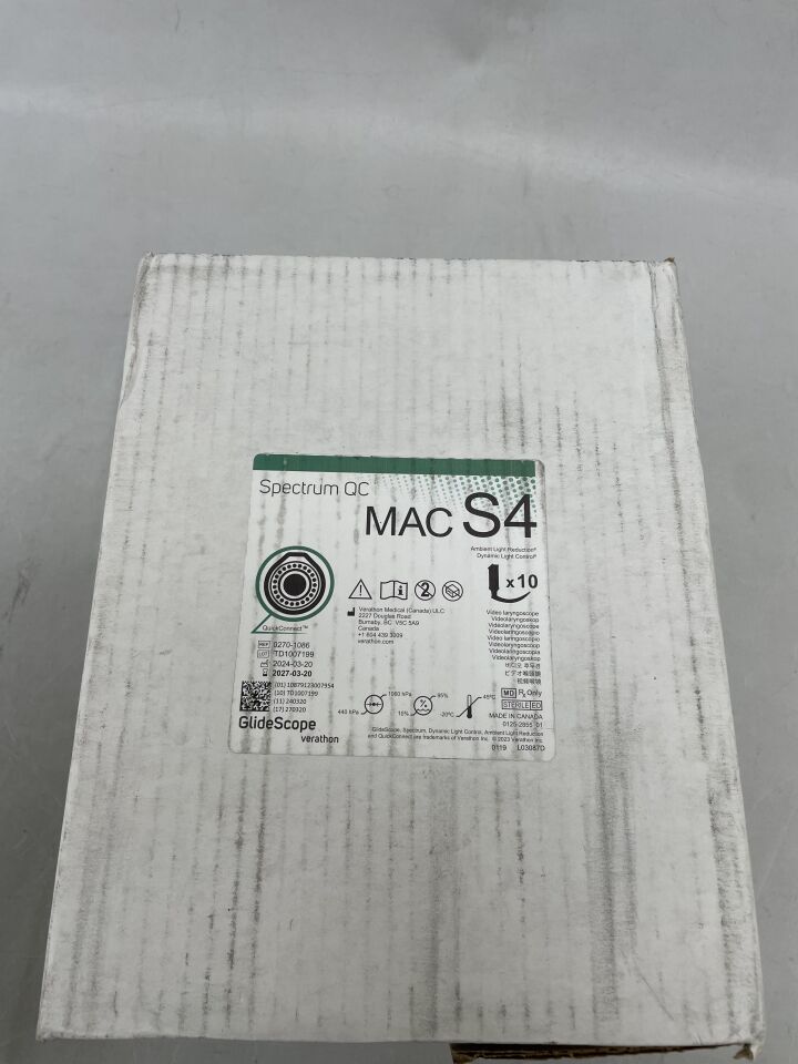 0574-0228 - VERATHON MEDICAL - GlideScope Spectrum QC Video Laryngoscope, MAC S4, (BX/10) - ( Expiry Date: 2027-03-20 )