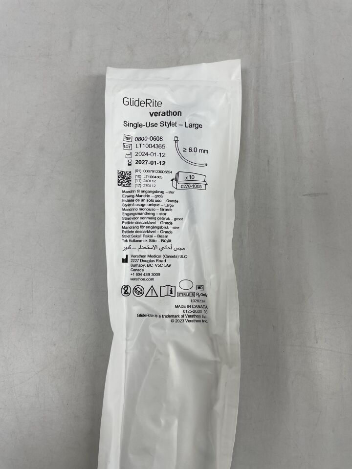 0800-0608 - VERATHON MEDICAL - gliderite single-use stylet, large 6mm, () - ( Expiry Date: 2027-01-12 )