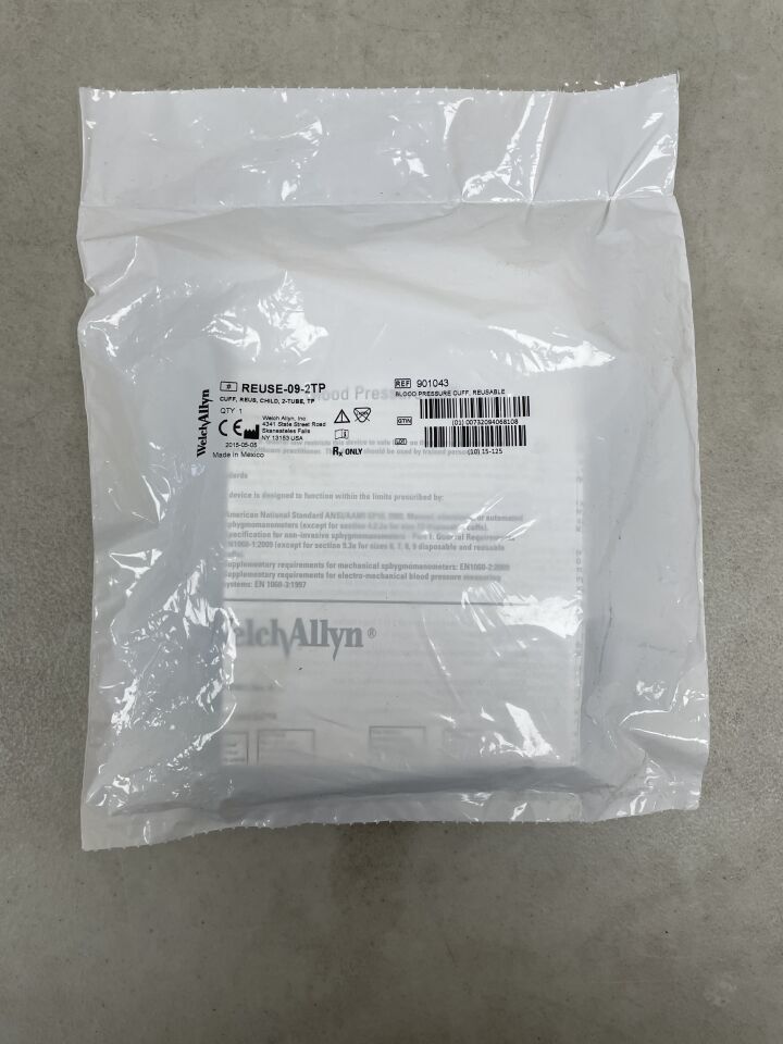 901043 - WELCH ALLYN - Blood Pressure Cuff, Reusable, Child Arm Size 9, 15 - 21 cm (REUSE-09-2TP) , ( EA ) - ( Expiry Date : 2099-12-31 )