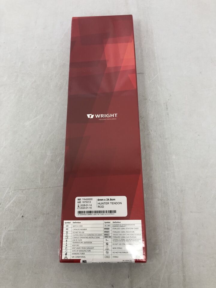 TR400000 - WRIGHT MEDICAL - Hunter Standard Tendon Implant, 24.5 cm L x 4 mm , ( BX/1 ) - ( Expiry Date : 2028-01-14 )