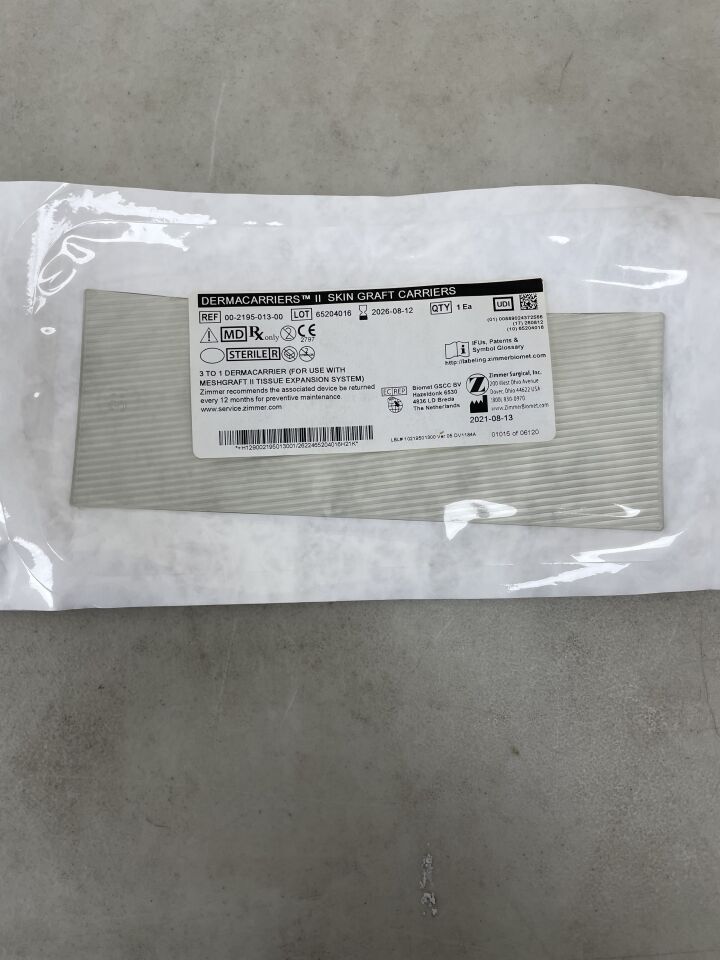 00-2195-013-00 - ZIMMER - Dermacarriers II Skin Graft Carriers 3-1 , ( EA ) - ( Expiry Date : 2026-08-12 )