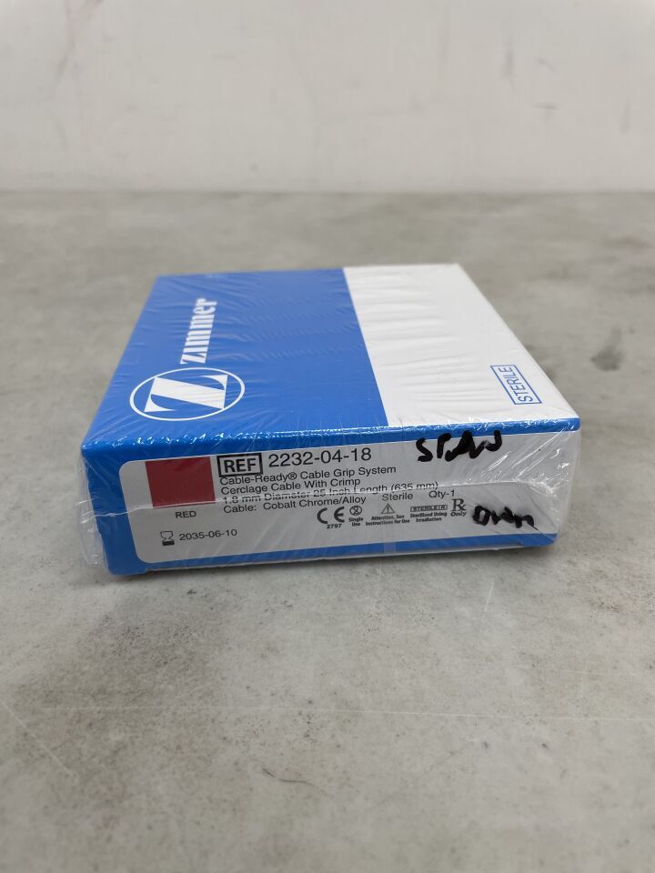 2232-04-18 - ZIMMER - Cerclage Cable w/Crimp: 1.8mm x 635mm , ( BX/1 ) - ( Expiry Date : 2035-06-10 )