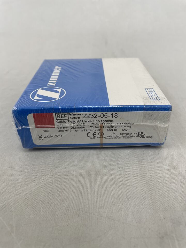 121400 - ZIMMER - Cable-Ready Cable Grip System, Cable for Distal End Plate of Long GTR Device, 1.8mm Dia., 25" Length, (BX/1) - ( Expiry Date: 2026-12-31 )