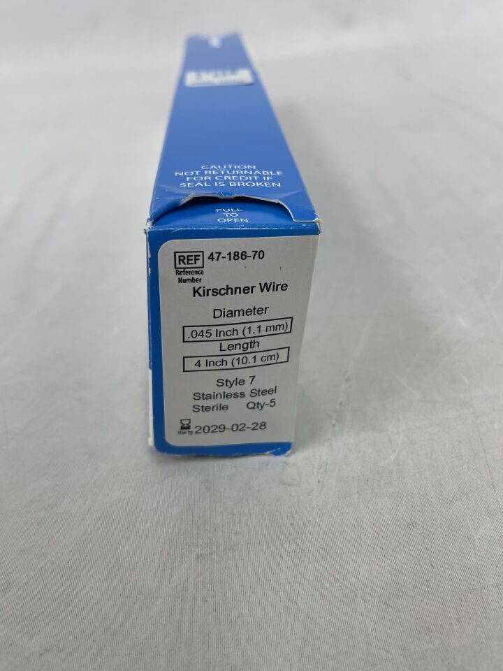 47-186-70 - ZIMMER - Kirschner Wire, 0.045 x 4 in. , ( BX/5 ) - ( Expiry Date : 2029-02-28 )