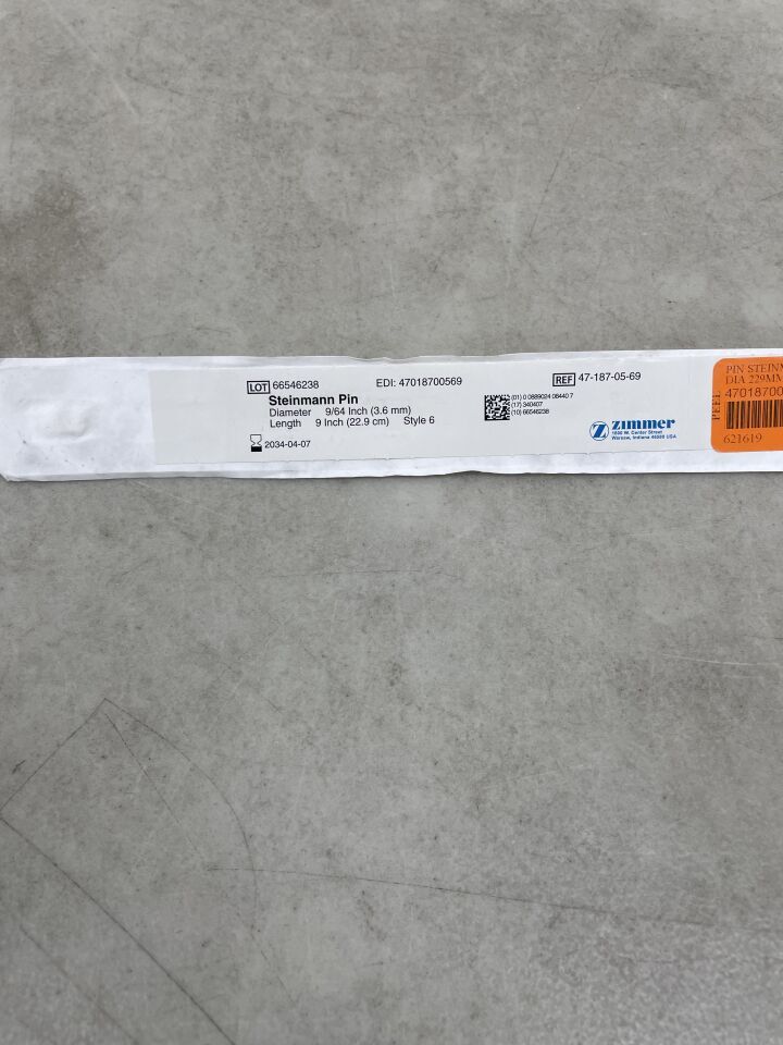 47-187-05-69 - ZIMMER - steinmann pin 2mm x 22.9cm, (EA) - ( Expiry Date: 2034-04-07 )