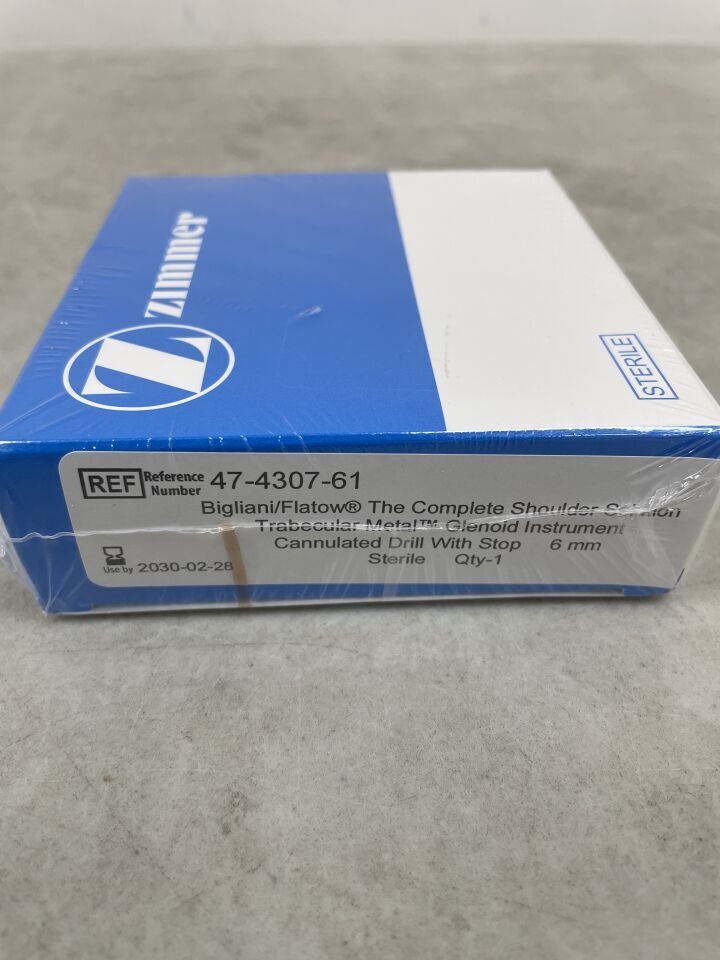 47-4307-61 - ZIMMER - Bigliani/Flatow The Complete Shoulder Solution, Glenoid Instrument Cannulated Drill With Stop, 6mm, (BX/1) - ( Expiry Date: 2030-02-28 )